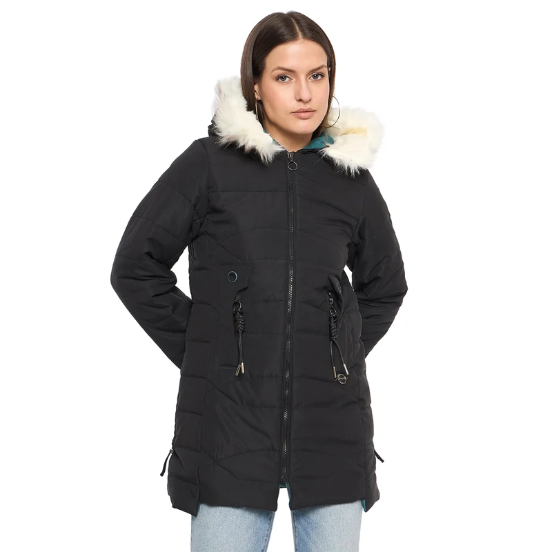 Duke Urban Women Full Sleeve Jacket (SDZ4039) Black / XXL / Solid