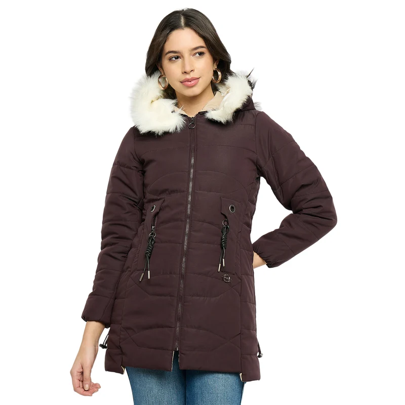 Duke Urban Women Full Sleeve Jacket (SDZ4039) Wine / XXL / Solid