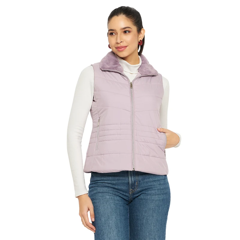 Duke Urban Women Sleeveless Jacket (SDZ4042) Lavender / L / Solid