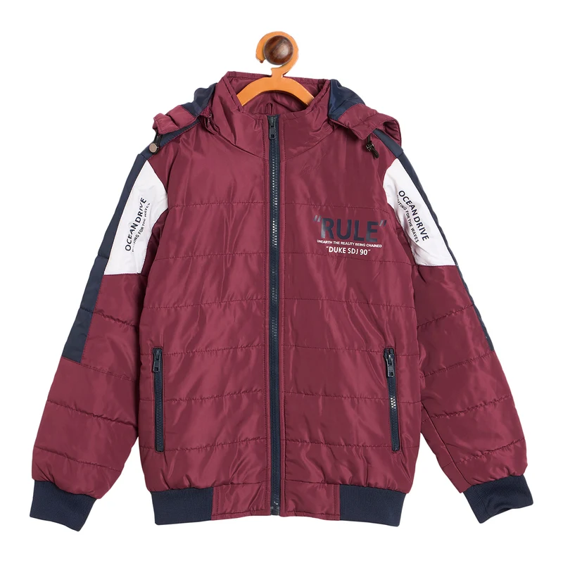 Duke Urban Boys Full Sleeve Jacket (SDZ5010) Cranberry / 34 / Solid