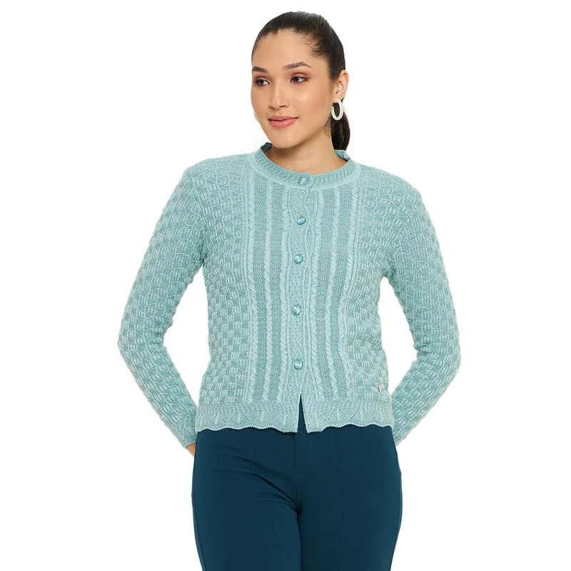 Duke Urban Women Full Sleeve Cardigan (SDS1189) Pine / S / Self Design