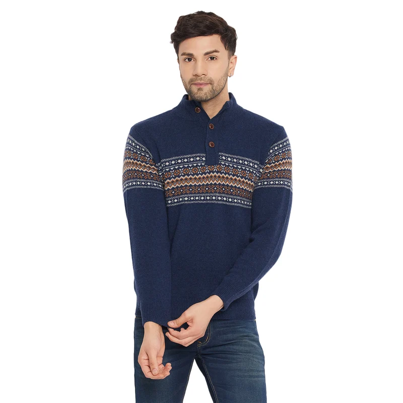 Duke Urban Men Full Sleeve Pullover (SDS2180) Denim / XXL / Self Design
