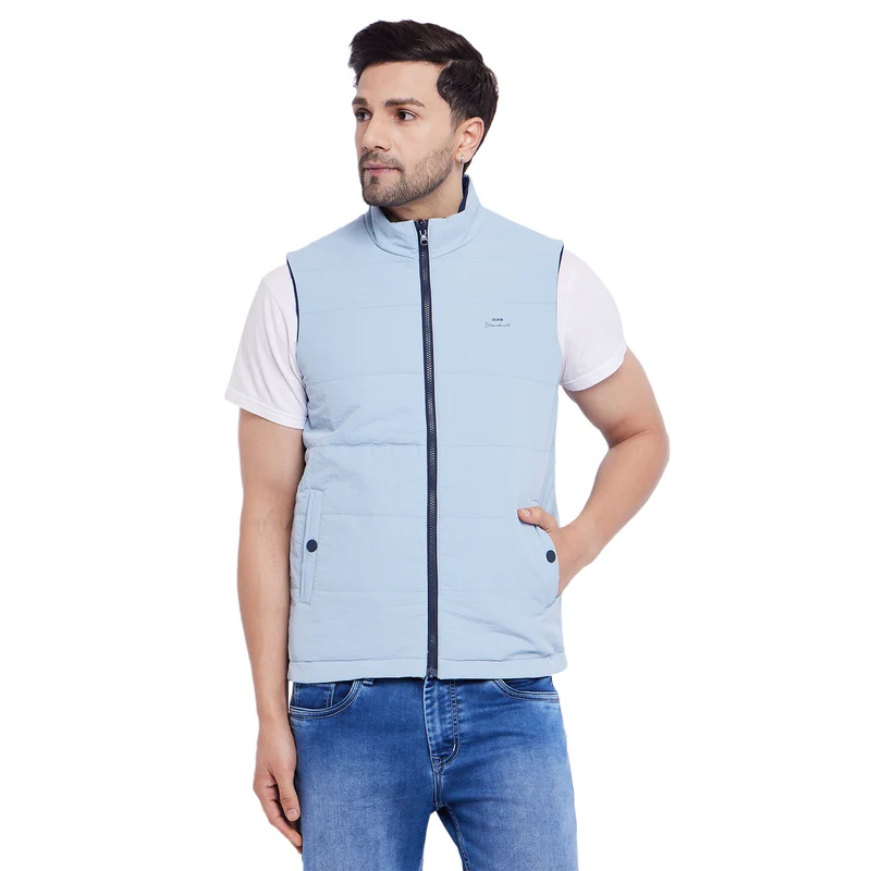 Duke Stardust Men Sleeveless Reversible Jacket (SDZ3054) Sky Blue / L / Solid