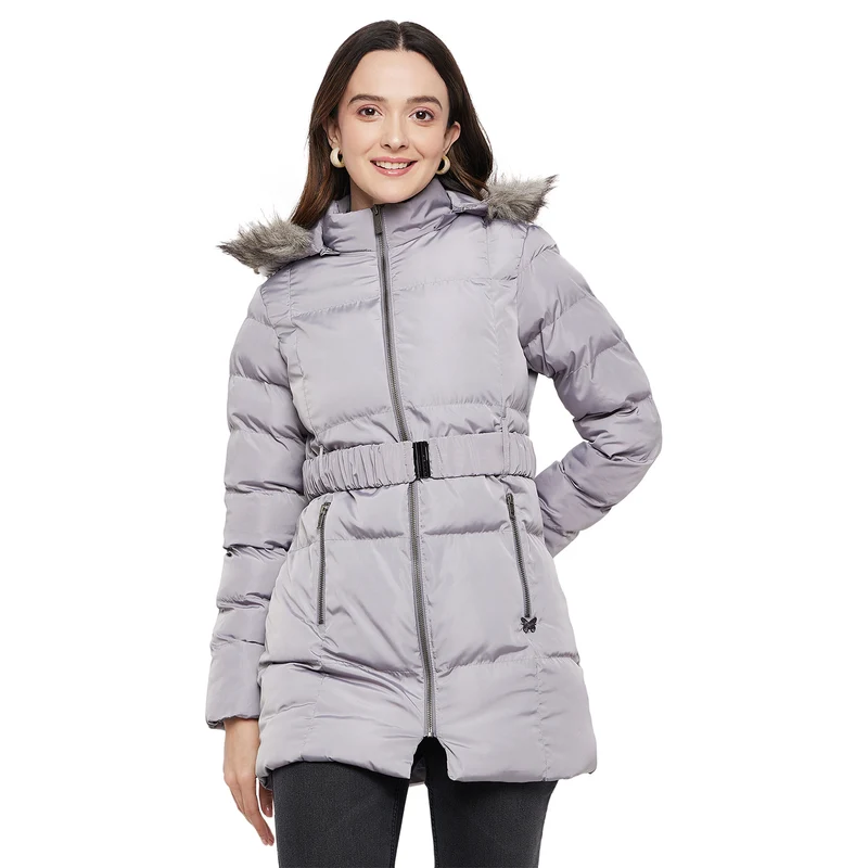 Duke Urban Women Full Sleeve Long Jacket (SDZ4017) Silver / L / Solid