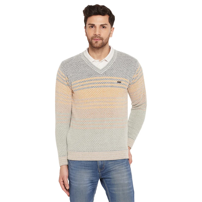 Duke Urban Men Full Sleeve Sweater (SDS2122) Mustard / XXL / Self Design