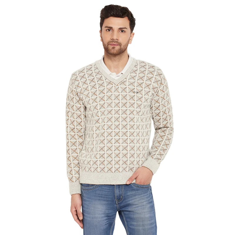 Duke Urban Men Full Sleeve Sweater (SDS2129) Brown / XXL / Self Design