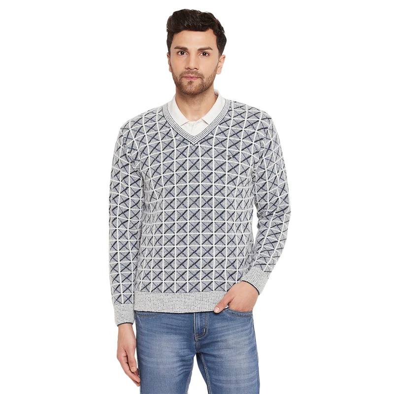 Duke Urban Men Full Sleeve Sweater (SDS2129) Navy / L / Self Design
