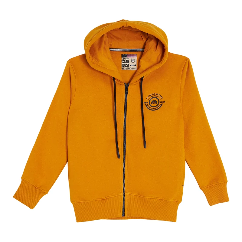 Duke Urban Boys Hooded Zipper Sweatshirt (LF360) Mustard / 34 / Solid