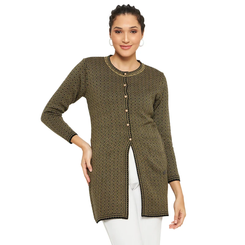 Duke Urban Women Full Sleeve Cardigan (SDS1204) Black / XXL / Self Design