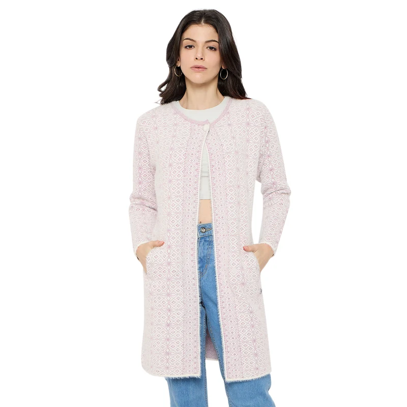 Duke Urban Women Full Sleeve Long Shrug (SDS1222) Lavender / S / Self Design