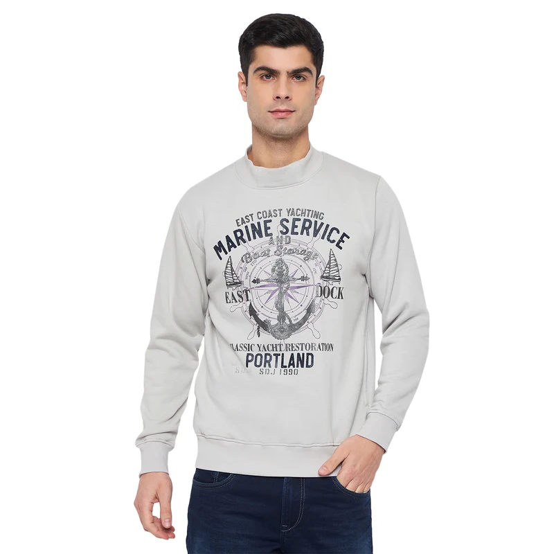 Duke Urban Men Round Neck Sweatshirt (LF6238) Cement / 3XL / Printed