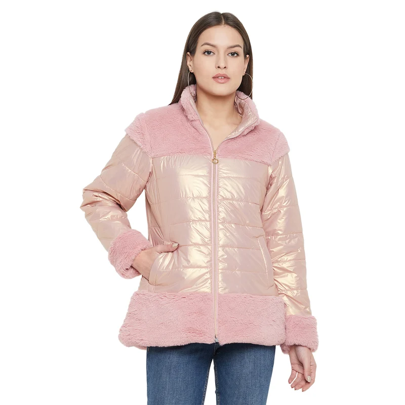 Duke Urban Women Full Sleeve Jacket (SDZ4063) Rose Gold / L / Solid