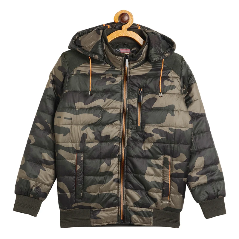 Duke Urban Boys Full Sleeve Camouflage Jacket (SDZ5004) Olive / 26 / Camouflage