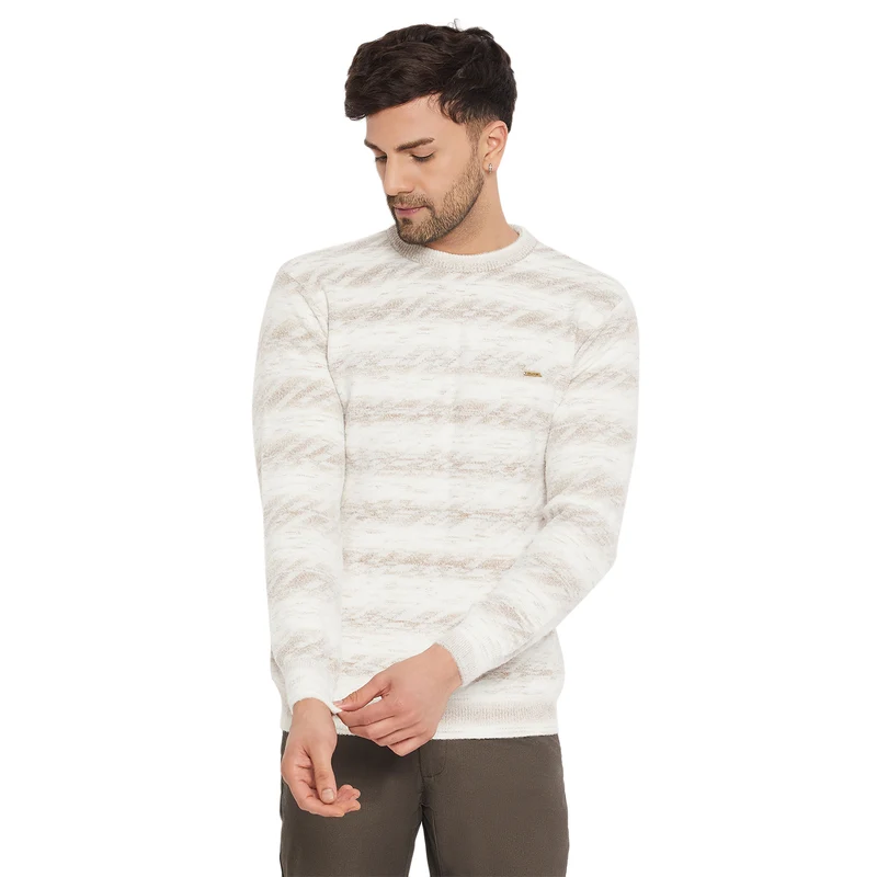 Duke Urban Men Full Sleeve Round Neck Pullover (SDS2109) Beige / XXL / Self Design