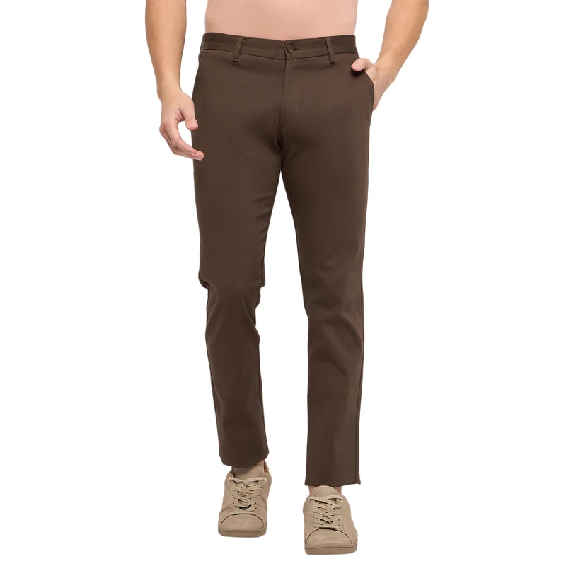 Duke Urban Men Flatfront Narrowfit Chinos Trousers (SDT4596) Brown / 36 / Solid