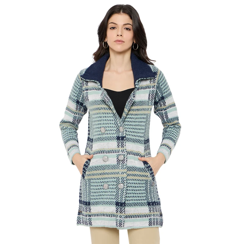 Duke Urban Women Full Sleeve Long Sweater (SDS1216) Sage Green / XXL / Self Design