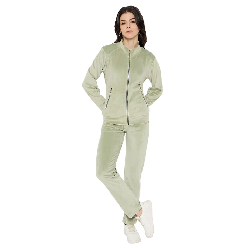 Duke Urban Women Full Sleeve Full Zipper Tracksuit (LFX808) Mint / S / Solid