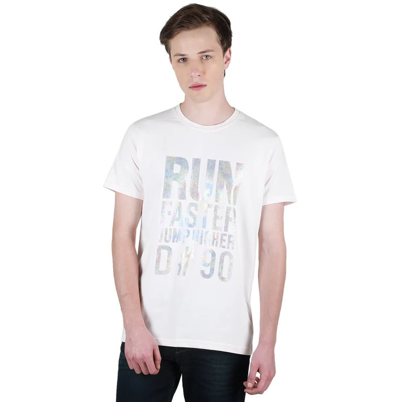 Duke Urban Men Half Sleeve Cotton T-shirt (LF7136) Peach / XXL / Printed