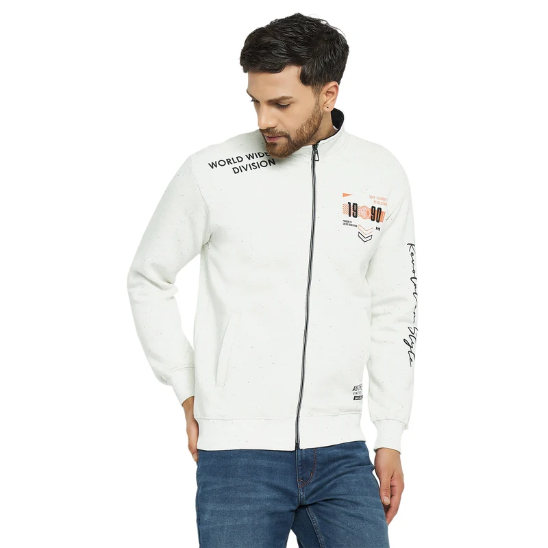 Duke Urban Men High Neck Sweatshirt (LF6281) 4XL / White Alloy (Hairy) / Solid