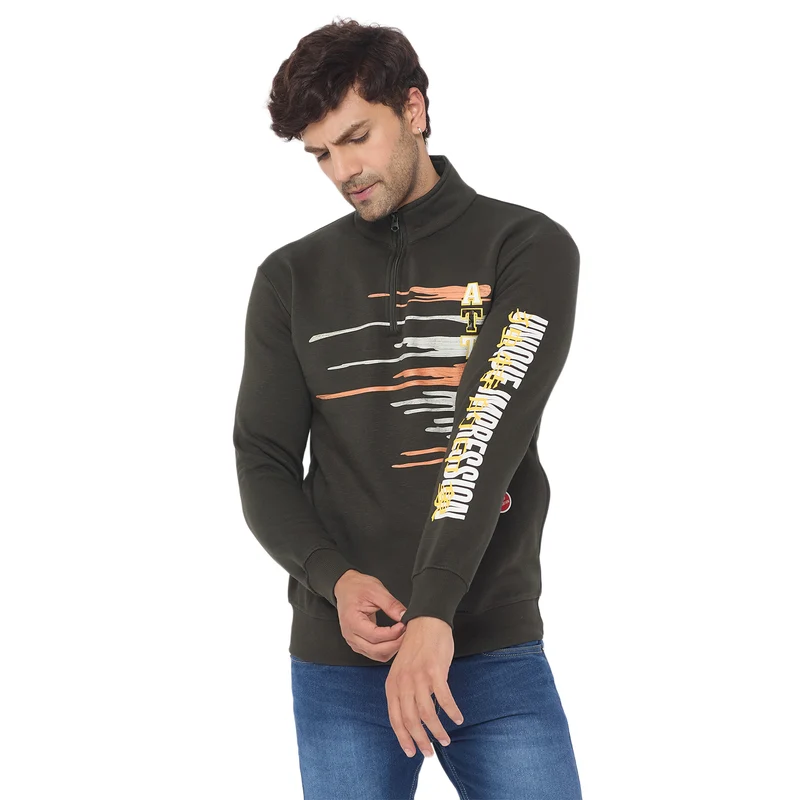 Duke Urban Men High Neck Sweatshirt (LF6237) Military / S / Printed
