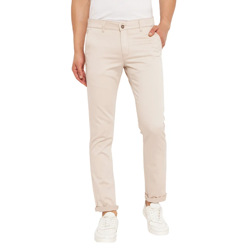 Duke Urban Men Solid Chinos Trousers (SDT4603) Cream / 32 / Solid