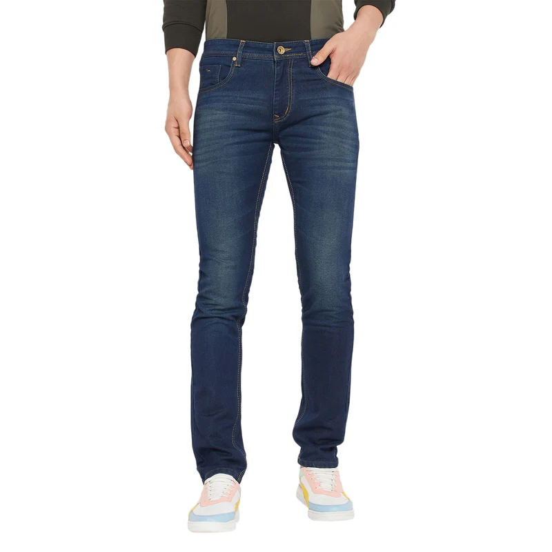 Duke Stardust Men Narrow Bottom Stretchable Jeans (SDD5579) D.Blue / 36 / Washed