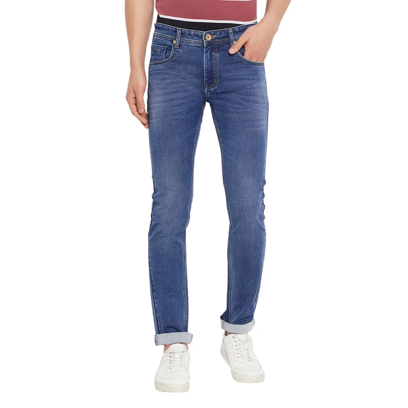 Duke Stardust Men Narrow Bottom Stretchable Jeans (SDD5579) Medium Blue / 36 / Washed