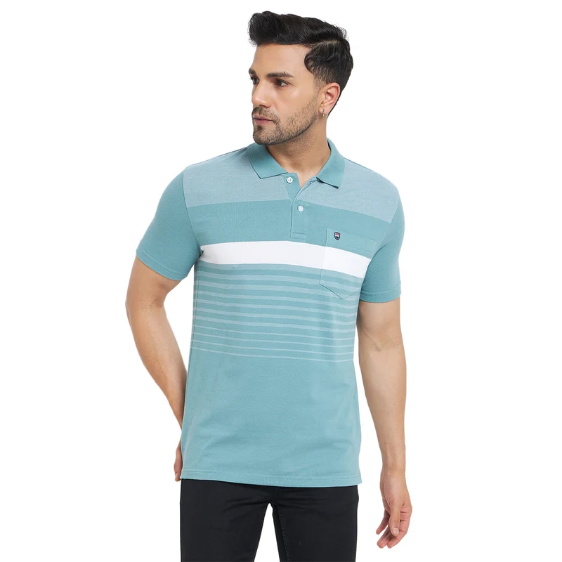 Duke Stardust Men Half Sleeve Cotton T-shirt (MLF1120) Pine / XL / Striped