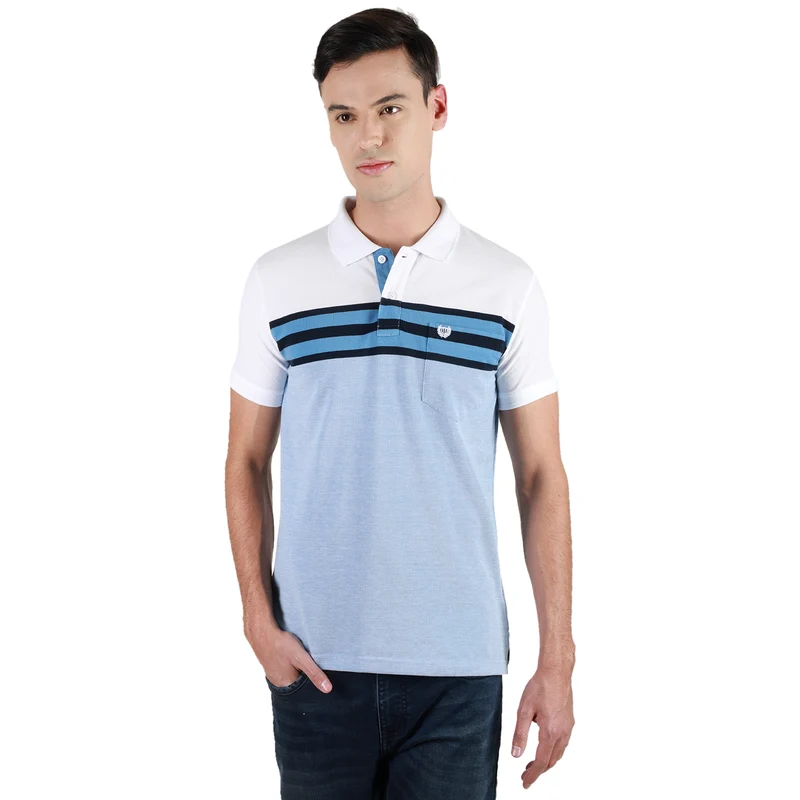 Duke Stardust Men Half Sleeve Cotton Tshirt (LF5883) Sky / L / Solid