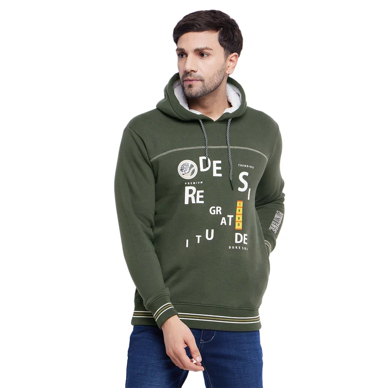 Duke Urban Men Hooded Sweatshirt (LF6232S) Military / S / Printed