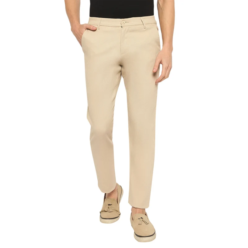 Duke Urban Men Cotton Chinos Trousers (SDT4594) Fawn / 36 / Solid