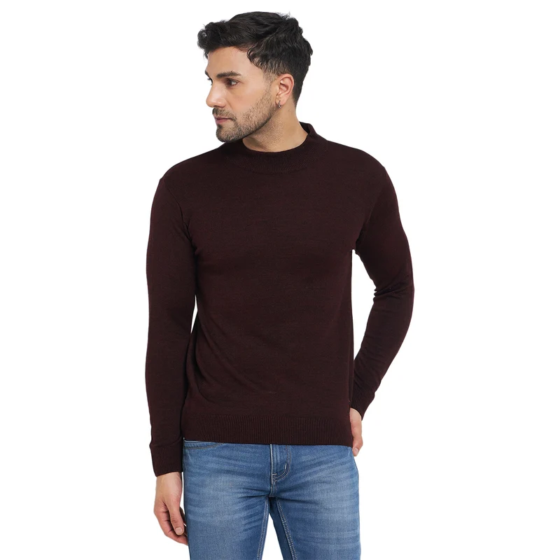 Duke Urban Men Full Sleeve T Neck Pullover (SDS8000) Wine Mix / XXL / Solid