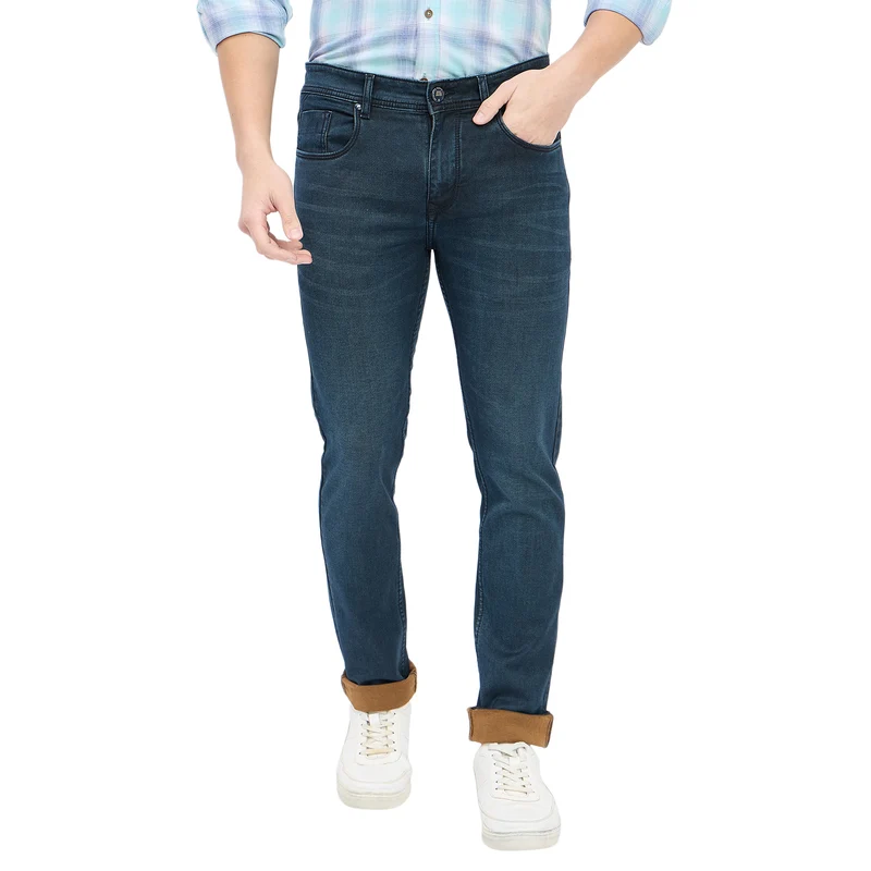 Duke Urban Men Slim Fit Stretchable Jeans (SDD5627) Carbon Blue / 30 / Washed