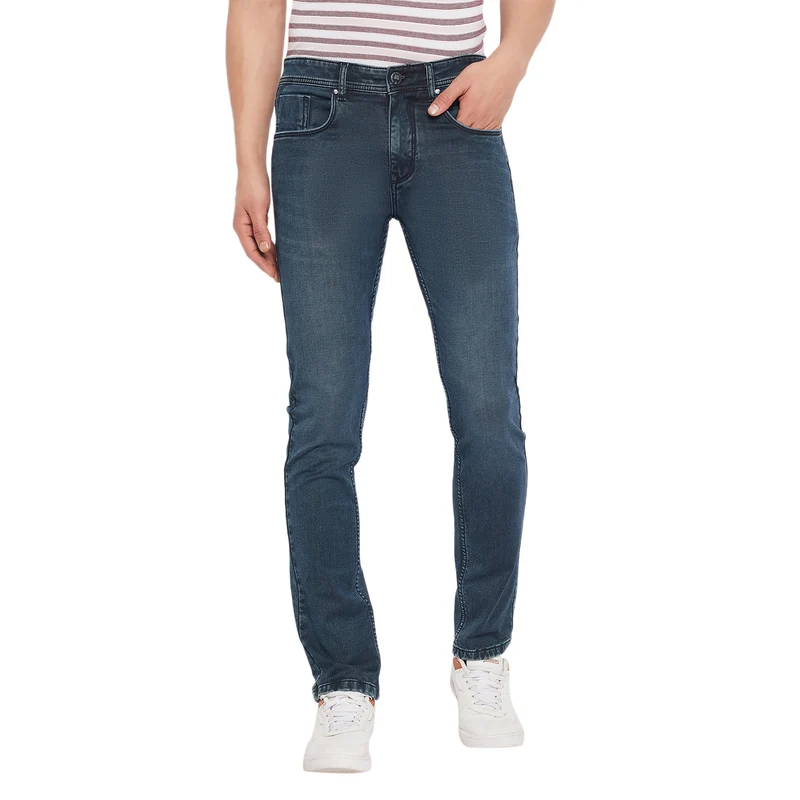 Duke Urban Men Slim Fit Stretchable Jeans (SDD5627) Medium Blue / 30 / Washed