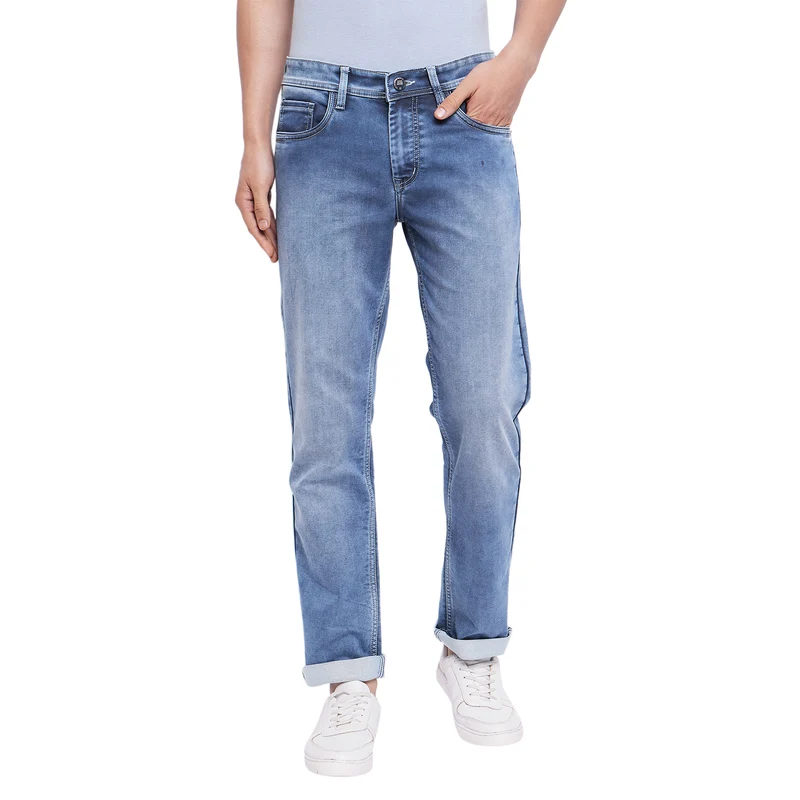 Duke Urban Men Slim Fit Stretchable jeans (SDD5640C) L.Blue / 36 / Washed