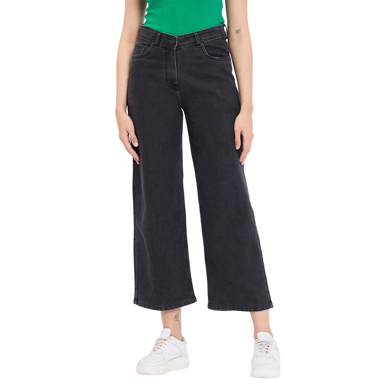 Duke Urban Women Stretchable Wide Leg Jeans (SDD6752) Black / 34 / Washed