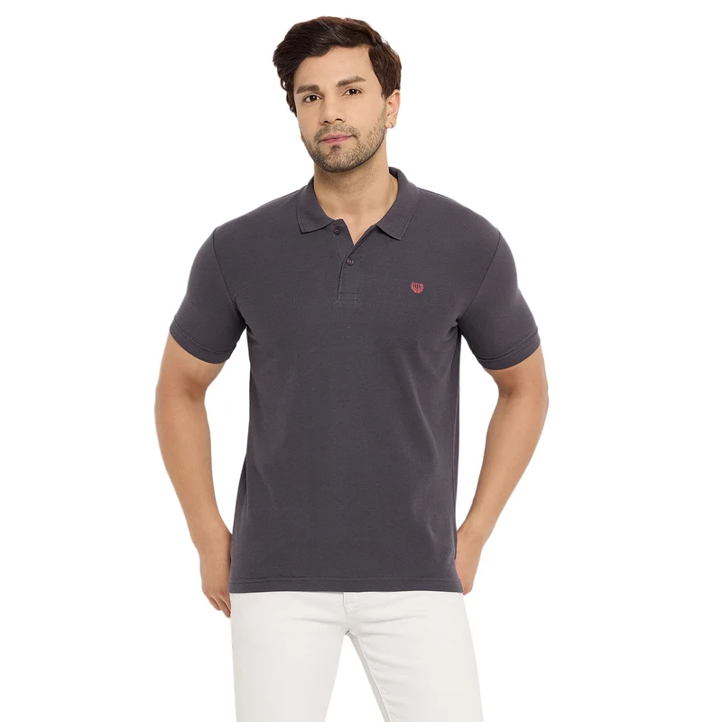 Duke Urban Men Half Sleeve Cotton T-shirt (SD56) Graphite Grey / L / Solid