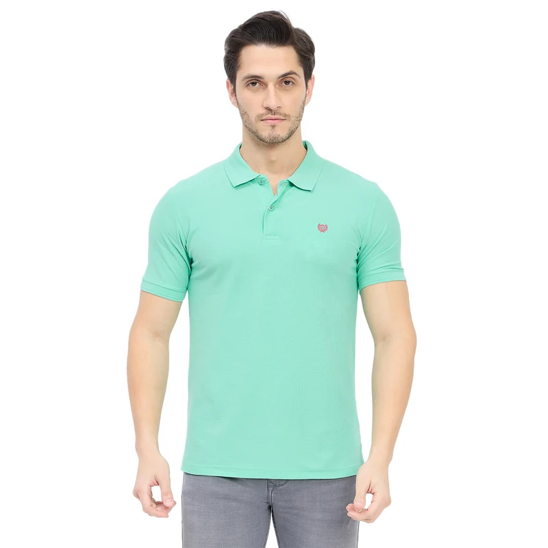 Duke Urban Men Half Sleeve Cotton T-shirt (SD56) Sea Green / M / Solid