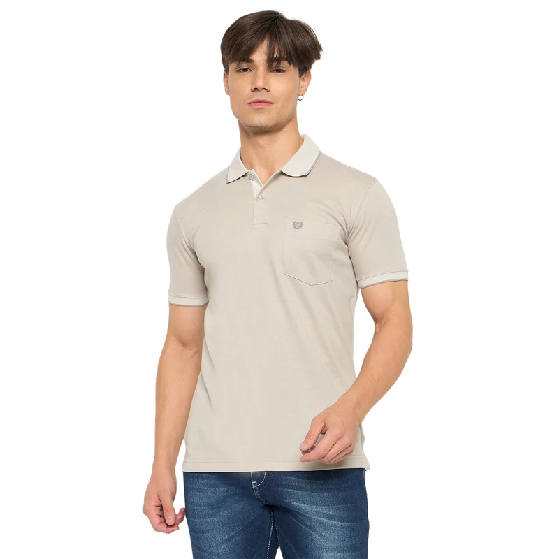 Duke Urban Men Half Sleeve Cotton T-shirt (SD64) Cement / XXL / Solid