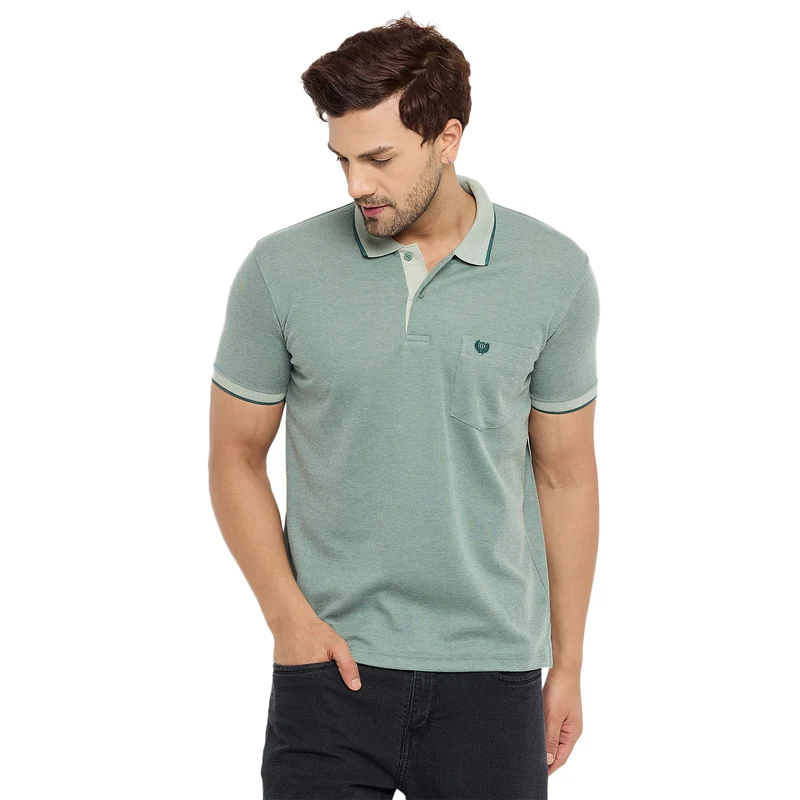 Duke Urban Men Half Sleeve Cotton T-shirt (SD64) Forest Green Mel / L / Solid