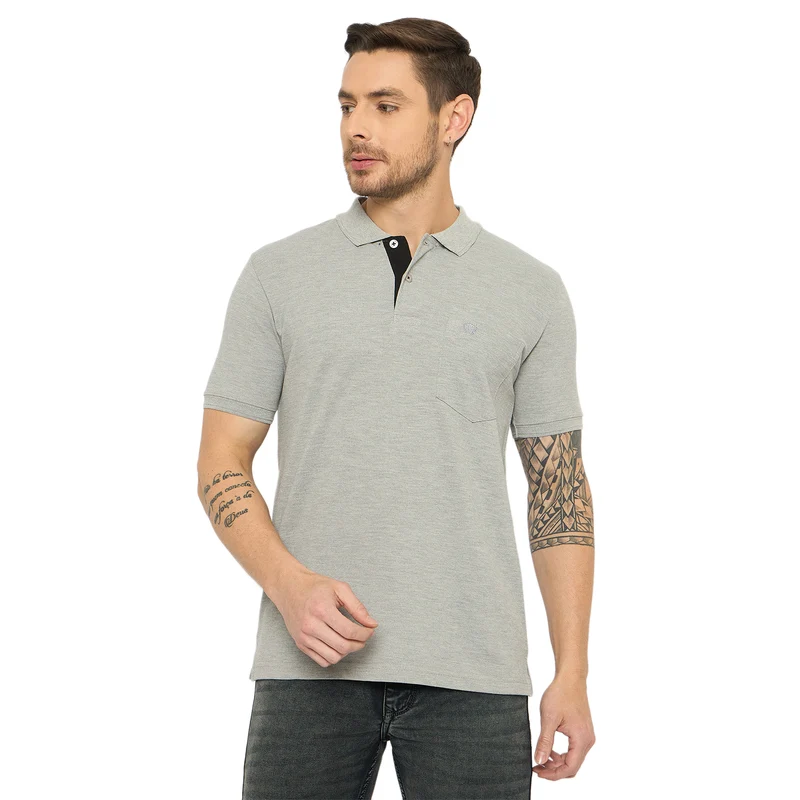 Duke Urban Men Half Sleeve Cotton T-shirt (SD57) M.Grey Melange / XXL / Solid