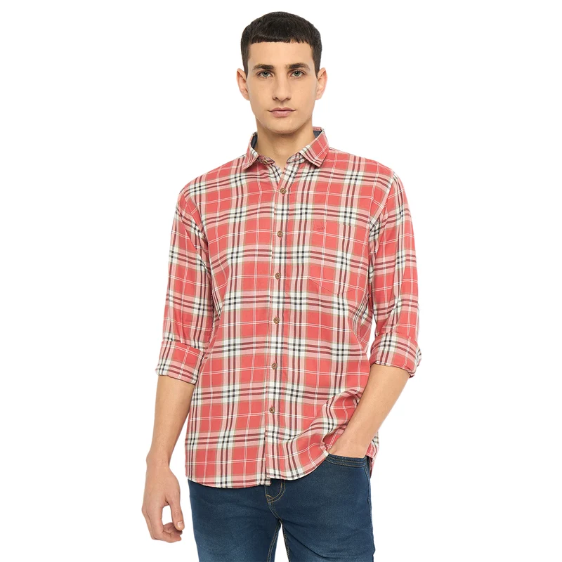 Duke Urban Men Full Sleeve Cotton Shirt (SDO8CKAH) Red / M / Checkered