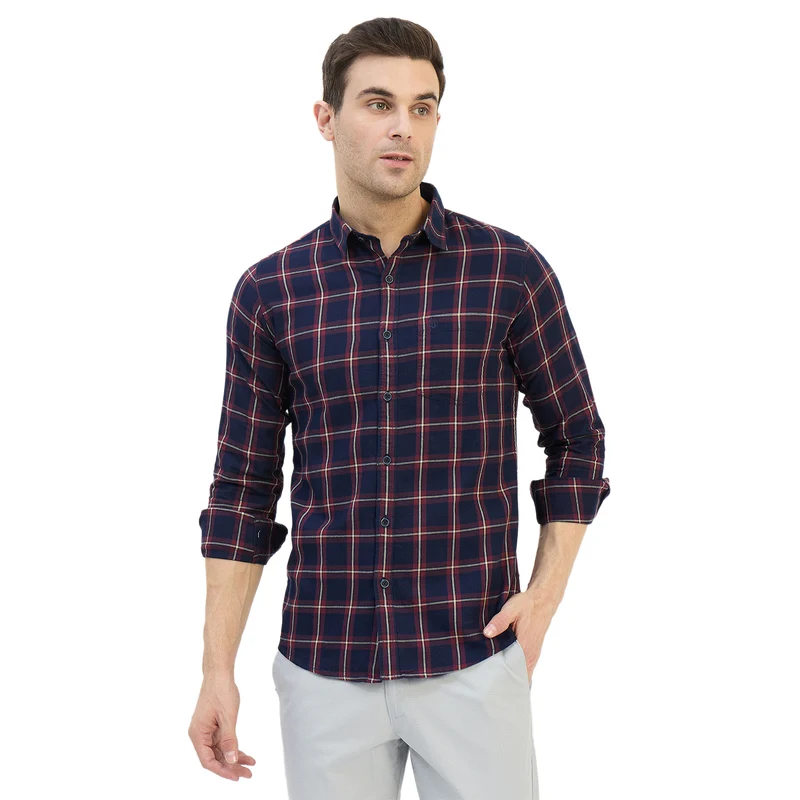 Duke Urban Men Full Sleeve Cotton Shirt (SDO9028) Red / XXL / Checkered