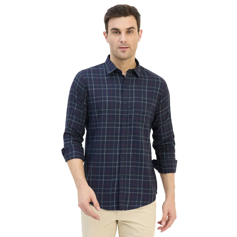 Duke Urban Men Full Sleeve Cotton Shirt (SDO9050) White / L / Checkered