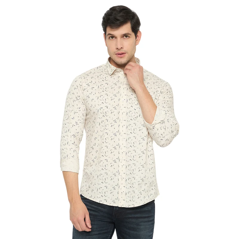 Duke Urban Men Full Sleeve Cotton Shirt (SDO9151) Beige / L / Printed