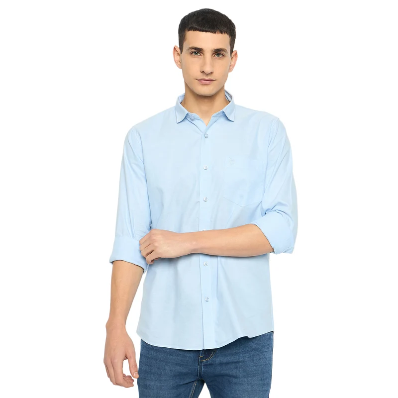 Duke Urban Men Full Sleeve Cotton Shirt (SDO8PLOA) Sky / L / Checkered