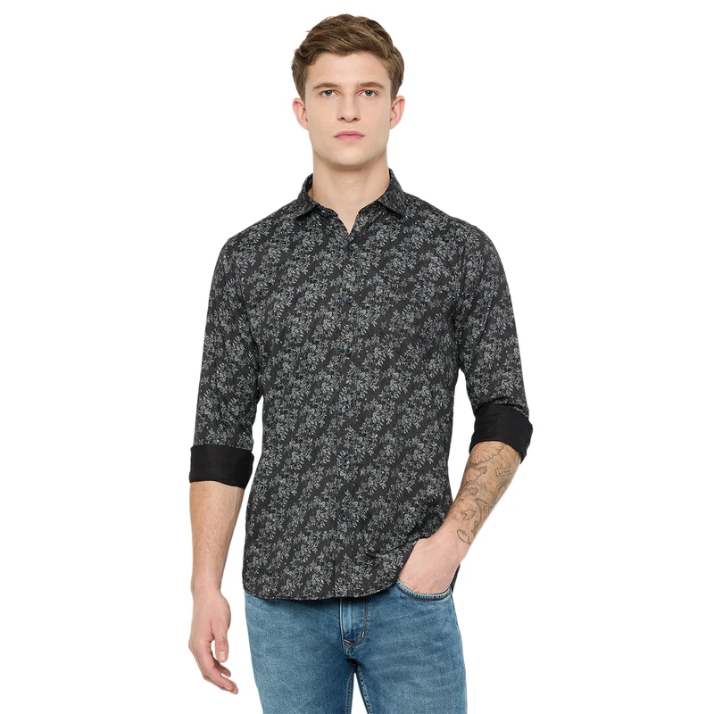 Duke Urban Men Full Sleeve Cotton Shirt (SDO8PRW) Black / XXL / Printed