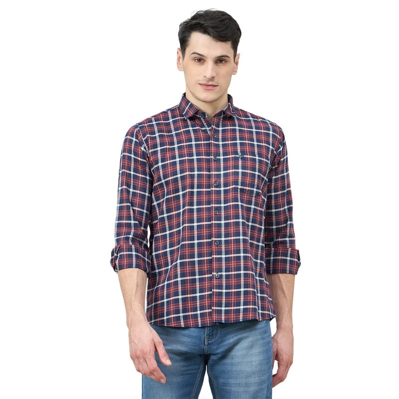 Duke Urban Men Full Sleeve Cotton Shirt (SDO8CKAQ) Red / XL / Checkered