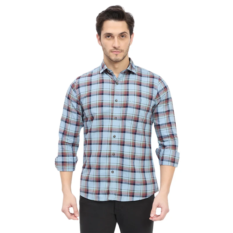 Duke Urban Men Full Sleeve Cotton Shirt (SDO8CKAN) Blue / XL / Checkered