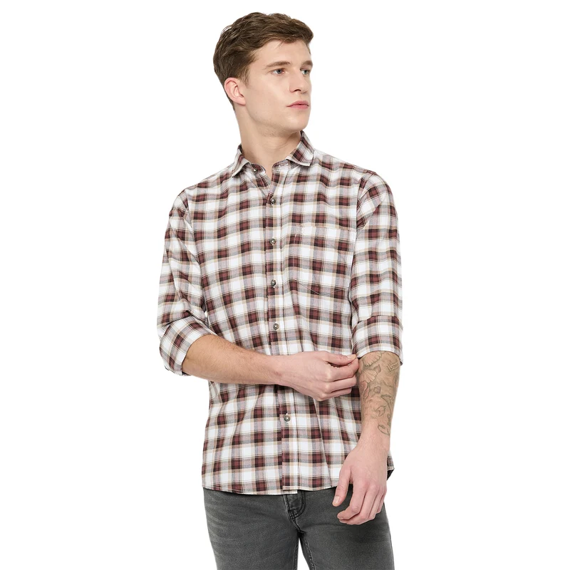 Duke Urban Men Half Sleeve Cotton Shirt (SDO4PRAB) Brown / XXL / Checkered